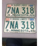 Match Number Set Pair 1965 7NA318 MINNESOTA MN LICENSE PLATE Tag Embosse... - €60,50 EUR