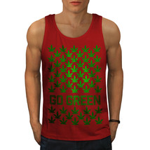 Wellcoda Green Cannabis Pot Mens Tank Top, Crazy Active Sports Shirt - £14.82 GBP+