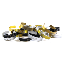 Cuff Bracelet | Engraved Anodized Aluminum | Black Silver Gold | Lot of ... - $55.00