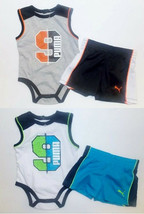 Puma Infant Boys Bodysuit and Shorts Sets 2 Choices Sizes 0-3M or 6-9M NWT - $24.99