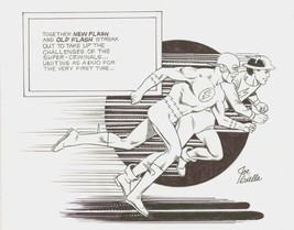 Golden &amp; Silver Age Flash Race Joe Giella Signed DC Comics Original Art Sketch - £773.24 GBP