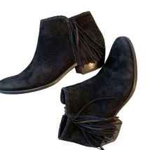 Sam Edelman Paige Fringe Black Suede Bootie Size 6 - $46.75