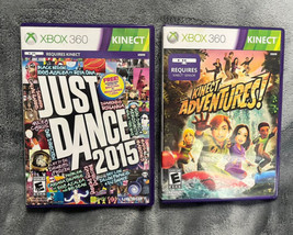 Lot Of 2 Xbox 360 Kinect Games Adventures &amp; Just Dance 2015 Complete w/Manuals - £7.07 GBP