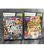 Lot Of 2 Xbox 360 Kinect Games Adventures &amp; Just Dance 2015 Complete w/M... - £7.08 GBP