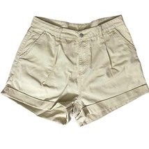 Shein Plus Size 1X Womens Shorts Pleated High Rise Cuffs Tan Zip Pockets... - $18.00