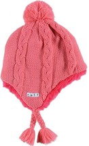 Neff Women&#39;s Pink Little P Acrylic Fur Lined Tassel Pom Beanie Winter Hat NEW - £17.67 GBP