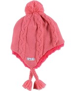 Neff Women&#39;s Pink Little P Acrylic Fur Lined Tassel Pom Beanie Winter Ha... - £17.66 GBP