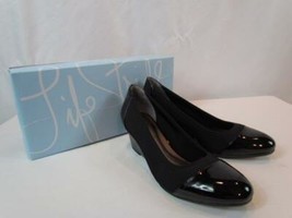 NIB Life Stride Soft System Support Flex Blk/Blk Pat  Fabric Pump Wedge ... - $23.74