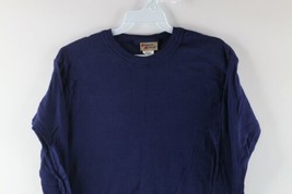 Vintage 80s Streetwear Womens Medium Faded Thermal Waffle Knit T-Shirt Blue USA - £27.72 GBP