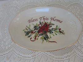 Lenox China Winter Greetings Bless This Home Tray Dish 11&quot; Lot D - £11.83 GBP