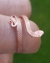 Sadhguru Copper snake ring handmade cobra fashion adjustable boho hindu ring h19 - £4.91 GBP