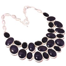 Blue Sun Sitara Black Spinel Gemstone Handmade Necklace Jewelry 18" SA 2704 - £17.97 GBP