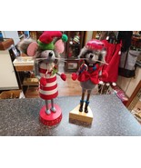 Nut Cracker Mice Holding Candy Cane 13&quot; Set Pair - $728.75 MXN