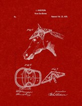 Sun Bonnet For Horses Patent Print - Burgundy Red - £6.25 GBP+