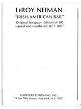 LeRoy Neiman Knoedler Postcard Irish American Bar - $24.82