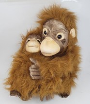 16&quot; BIG ANIMAL PLANET BROWN MONKEY APE GORILLA MOM BABY STUFFED PLUSH TO... - £26.57 GBP