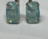 Vintage Blue Glass Pagoda Men&#39;s Cuff Links Estate Fashion Jewelry Find KG - £15.57 GBP