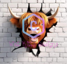 Cow head 3d design for sublimation/tumblers/cups png download  - £2.19 GBP