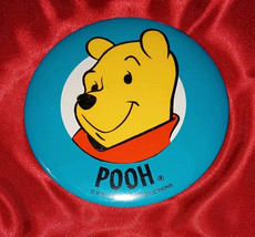 DISNEY WINNIE THE POOH PIN BACK BUTTON VINTAGE 1970s BLUE BACKGROUND WDP - $9.99
