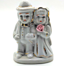 Bride &amp; Groom Ceramic Glazed Figurine 4 1/2&quot; - Adorable! Fast Shipping!!! - £10.77 GBP