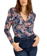 INC International Concepts Long Sleeve Gaia Garden Floral Mesh Surplice ... - $31.04 CAD
