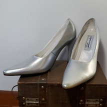 Silver Metallic Pointed Toe Shoes Size S (5-6) Costume Shimmer Heels Fairy - £7.71 GBP