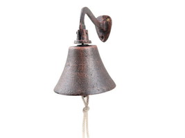 [Pack Of 2] Rustic Copper Cast Iron Hanging Ship&#39;s Bell 6&quot;&quot; - £49.99 GBP