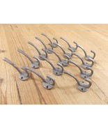 14 COAT HOOKS HAT KEYS POTS PANS DOG LEASH STORAGE CAST IRON  **SOME RUST** - $334.67 MXN