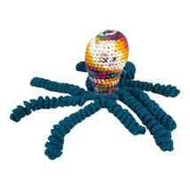 Handmade Crochet Octopus Stuffed Toy Plus Baby Toddler Blue Handmade 4.5” Tall - £17.17 GBP