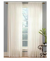 Miller Curtains Sheer Angelica Voile 59&quot; x 108&quot; Rod Pocket Curtain Panel - White - £17.41 GBP
