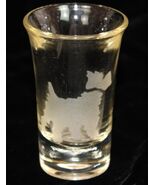 VINTAGE 1950s YELLOW  SHOTGLASS WITH ETCHED SCOTTIE DOG RARE EUC DH3070 - $16.95
