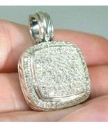 16X16MM 1.40Ct Diamond 925 Sterling Silver 3/4&quot; X 3/4&quot; Enhancer Pendant ... - €76,35 EUR