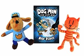 Dog Man and Cat Kid Gift Set Includes 2 Plush and Hardcover Book by Dav Pilkey - £55.29 GBP