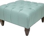 Blake Collection Contemporary Square Upholstered Ottoman With Diamond Tu... - $333.99