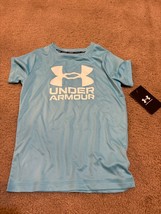 Under Armour Swim Shirt Boys Size 6 Youth Blaze blue UPF 50 Short Sleeve NWT - £11.13 GBP