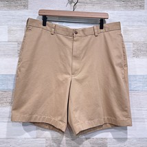 Brooks Brothers Flat Front Advantage Chino Shorts Tan 9&quot; Inseam Cotton M... - $39.59