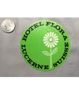 Vintage Hotel FLORA SUISSE LUCERNE Switzerland Luggage Decal Travel - $552.99 MXN
