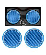 Ohleats 2PCS Car Cup Coaster 2.75&quot; Crystal Rhinestone Silicone Light Blu... - $178.97 MXN