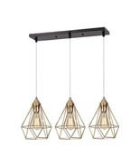 SEEBLEN 3- Light Indoor Island Pendant Light Gold Metal Hanging Ceiling ... - $168.41 CAD