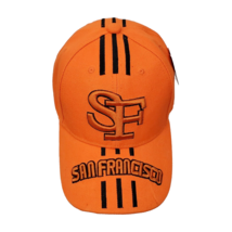 Vintage SF San Francisco Cap Hat Orange Black Racing Stripe Embroidered OSFM NWT - £9.76 GBP