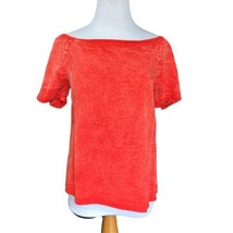 Project Social T Los Angeles Short Sleeve Smocked Top Blouse Women S Red Orange - $18.23