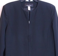 Jones New York Platinum Black Zipper Front Suit Dress Jacket Size 16 - $39.59