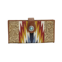 Myra Bag #7097 Embossed Leather, Rug 7.75&quot;x4&quot; Wallet~Card Slots~Inside Z... - £28.47 GBP