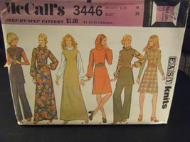 McCall&#39;s 3446 Misses Dress, Tunic or Jumper &amp; Pants Pattern - Size 14 Bu... - $14.57