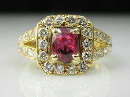 2.60Ct Oval Cut Simulated Ruby  Engagement Ring 925 Silver Gold Plated - £102.84 GBP