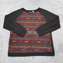 Maitai Shirt Womens 8 Brown Round Neck Quarter Sleeve Fair Isle Design Tee - £18.24 GBP