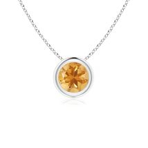 ANGARA 0.45 Ct Natural Citrine Round Shape Pendant Necklace in Sterling ... - $198.55+