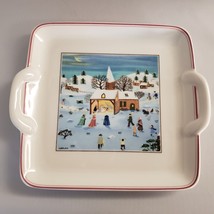 Villeroy &amp; Boch Naif Christmas Square Handled Cake Plate Luxembourg 8&quot; - £55.41 GBP