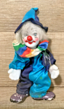 Vintage Porcelain Face Hand Painted Sand Body 6 Inch Clown Dolls Cotton ... - £7.70 GBP