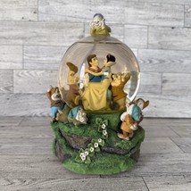 Disney Snow white Seven Dwarfs Snow Water Globe Musical 8&quot; &quot;Playful Melody&quot; Vtg - $43.48